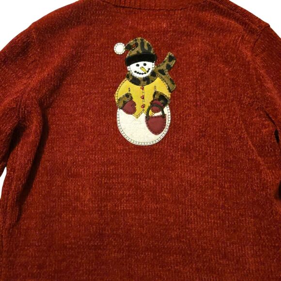 VTG Chadwick's Small 100% Acrylic Holiday Chenille Leopard Ugly Snowman - Picture 7 of 7